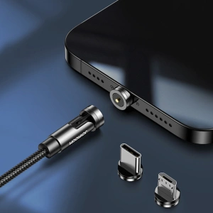 Hurtownia GSM - Mágneses kábel Joyroom 3w1 USB-Lightning/USB-C/microUSB 2,4A töltéshez 1,2m fekete (S-1224X2 LCM fekete) - JYR299 - {ean13} - Hurt