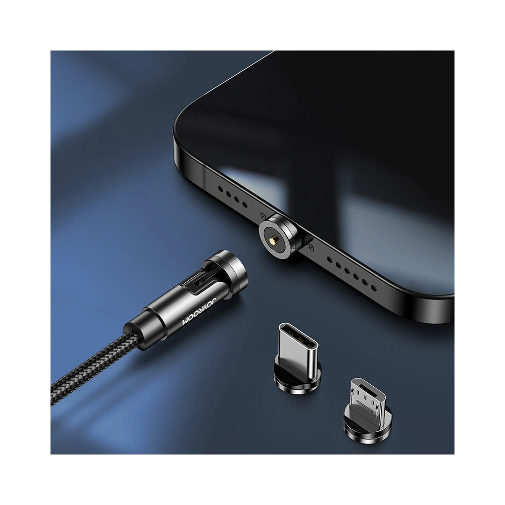 Hurtownia GSM - Magnetický kabel Joyroom 3w1 USB-Lightning/USB-C/microUSB pro nabíjení 2,4A 1,2m černý (S-1224X2 LCM black) - JYR299 - {ean13} - Hurt