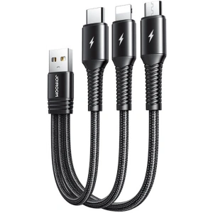 Hurtownia GSM - Kábel Joyroom 3w1 USB-Lightning/USB-C/microUSB 3,5A 15cm fekete (S-01530G9 LCM fekete) - JYR301 - {ean13} - Hurt