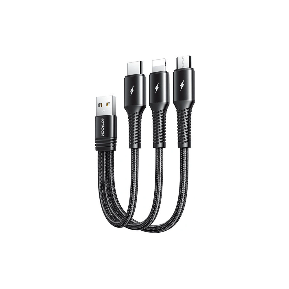 Hurtownia GSM - Kabel Joyroom 3w1 USB-Lightning/USB-C/microUSB 3,5A 15cm černý (S-01530G9 LCM black) - JYR301 - {ean13} - Hurt