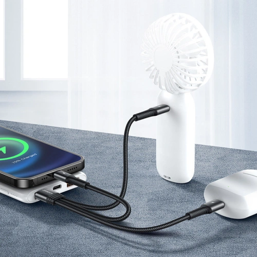 Kabel Joyroom 3w1 USB-Lightning/USB-C/microUSB 3,5A 15cm czarny (S-01530G9 LCM black)