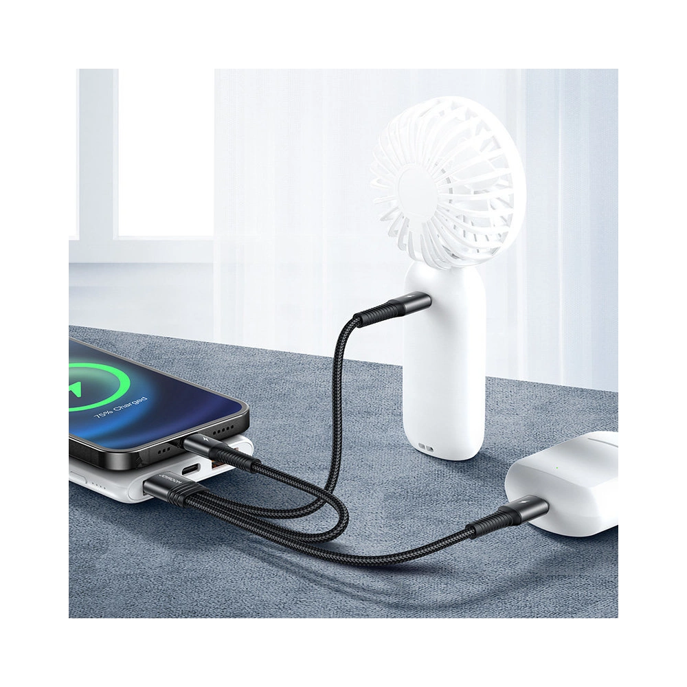 Hurtownia GSM - Kabel Joyroom 3w1 USB-Lightning/USB-C/microUSB 3,5A 15cm černý (S-01530G9 LCM black) - JYR301 - {ean13} - Hurt