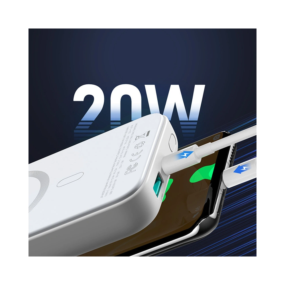 Hurtownia GSM - Powerbank Joyroom MagSafe 10000mAh 20W Power Delivery Quick Charge Qi 15W alb (JR-W020 alb) - JYR303 - {ean13} - Hurt