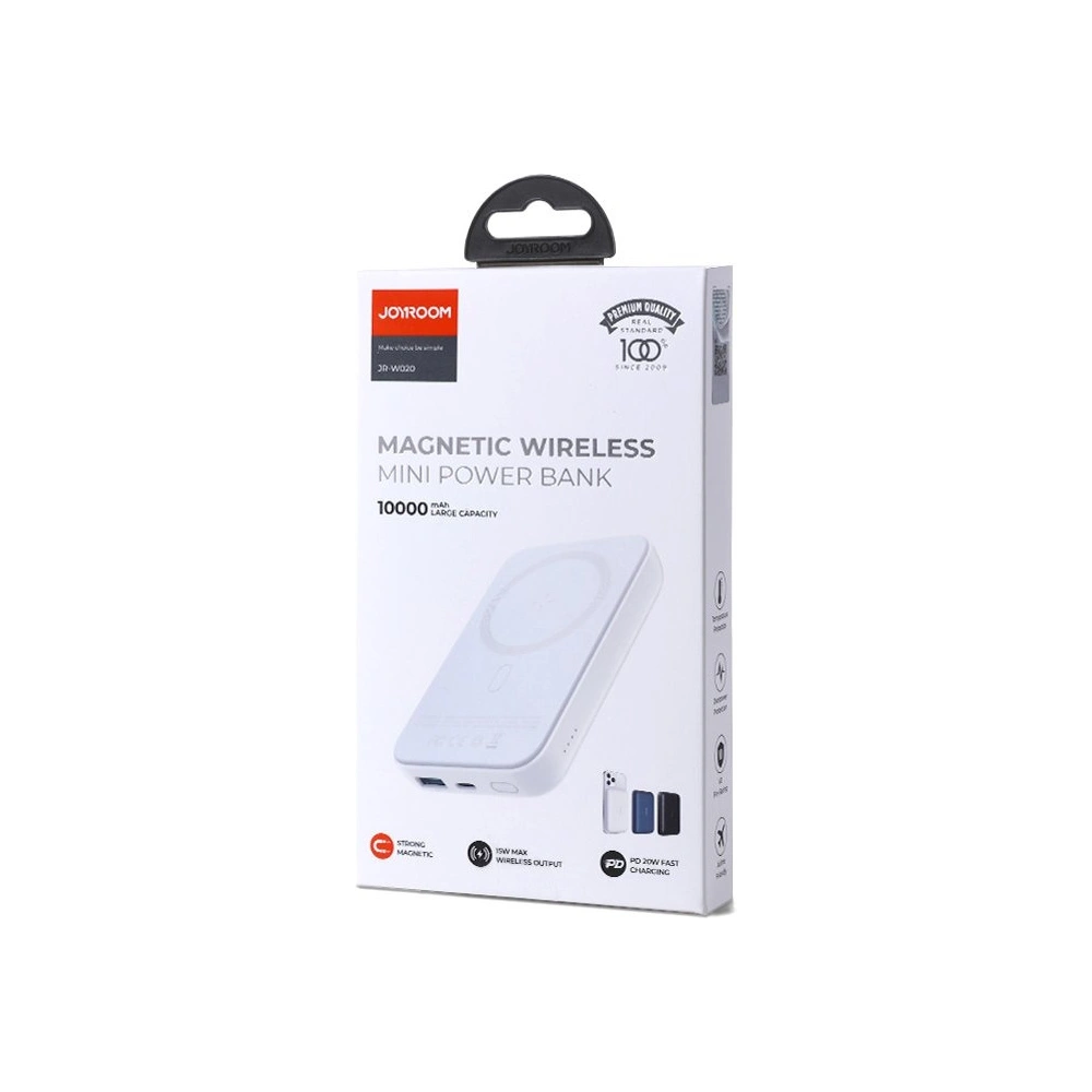 Hurtownia GSM - Powerbank Joyroom MagSafe 10000mAh 20W Power Delivery Quick Charge Qi 15W alb (JR-W020 alb) - JYR303 - {ean13} - Hurt
