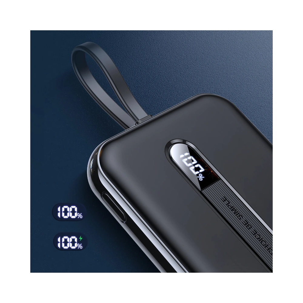 Hurtownia GSM - Powerbank Joyroom Linglong 10000mAh 20W Power Delivery Quick Charge USB/USB-C/cablu USB-C încorporat negru (JR-L001 black) - JYR304 - {ean13} - Hurt