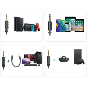 Hurtownia GSM - Játék fülhallgató Joyroom 3,5 mm mini jackkal, távirányítóval és mikrofonnal, fekete (JR-HG1 green) - JYR308 - {ean13} - Hurt