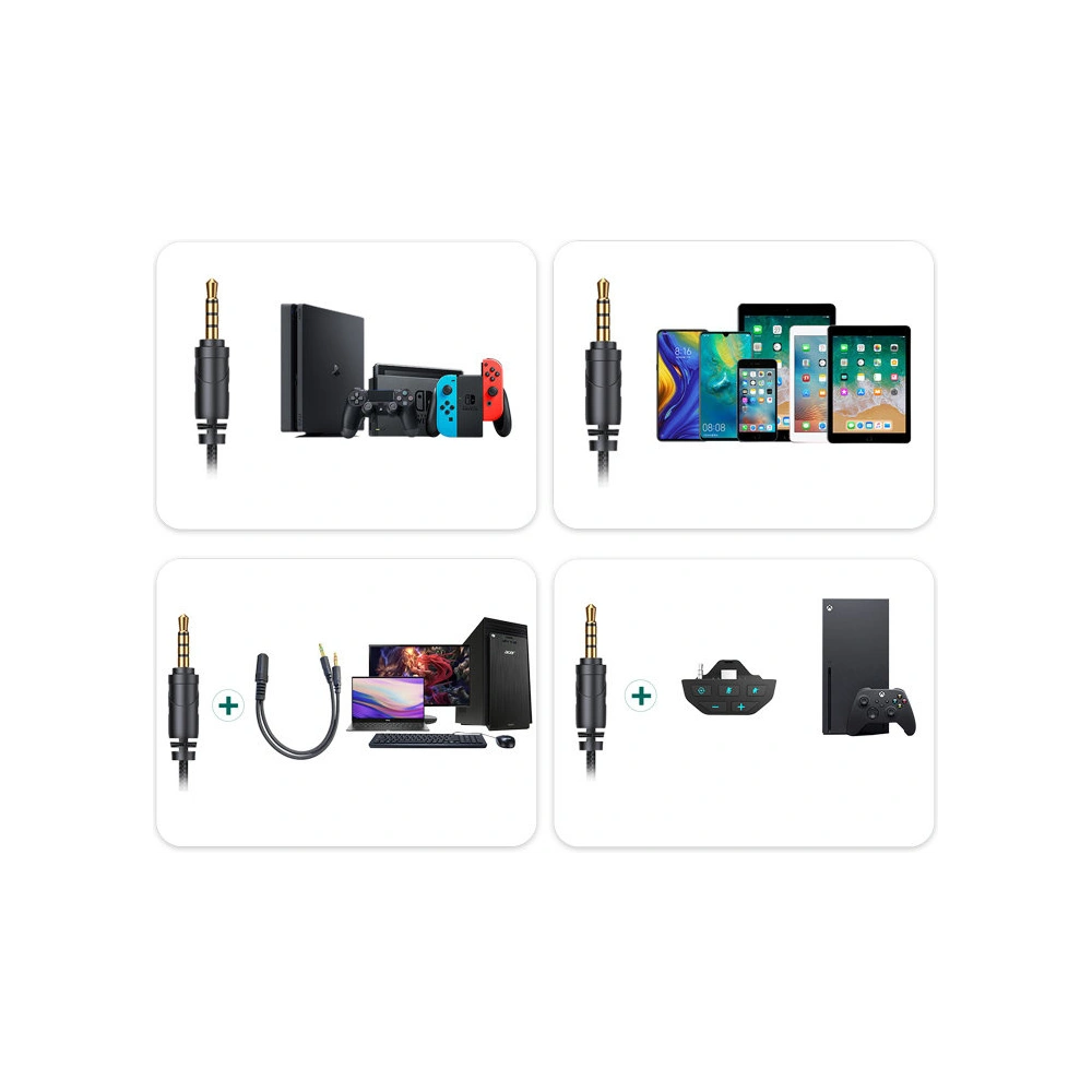 Hurtownia GSM - Căști de gaming Joyroom jack mini de 3,5mm cu control și microfon negru (JR-HG1 green) - JYR308 - {ean13} - Hurt