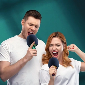 Wholesale Joyroom wireless karaoke microphone with Bluetooth 5.0 speaker 2500mAh red (JR-K3 red) - JYR309 - {ean13} - Hurt