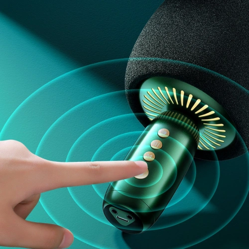 Bezprzewodowy mikrofon do karaoke Joyroom z głośnikiem Bluetooth 5.0 2500mAh zielony (JR-K3 green)