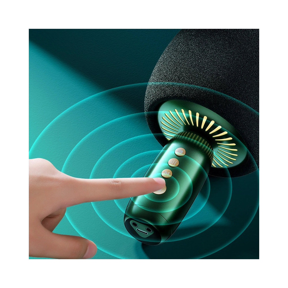 Hurtownia GSM - Vezeték nélküli karaoke mikrofon Joyroom 5.0 Bluetooth hangszóróval 2500mAh zöld (JR-K3 green) - JYR310 - {ean13} - Hurt