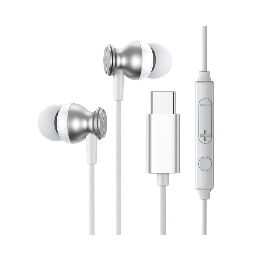 Hurtownia GSM - Sluchátka Joyroom USB-C s ovladačem a mikrofonem stříbrná (JR-EC04 Silver) - JYR312 - {ean13} - Hurt