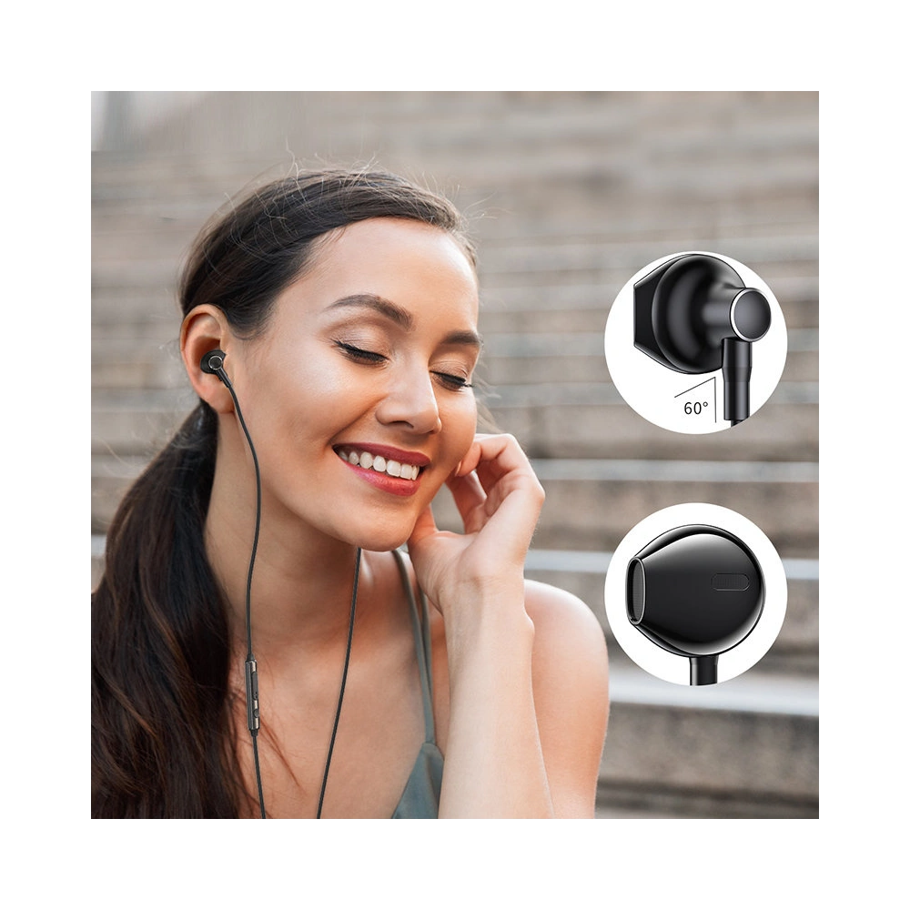 Hurtownia GSM - Sluchátka Joyroom USB-C s ovladačem a mikrofonem černé (JR-EC03 Black) - JYR313 - {ean13} - Hurt