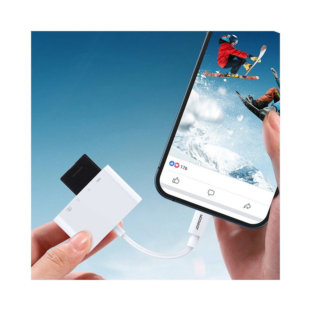 Hurtownia GSM - HUB Joyroom OTG Lightning - USB 3.2 Gen 1 (3.0, 3.1 Gen 1)/čtečka karet SD, TF/Lightning bílý (S-H142 white) - JYR319 - {ean13} - Hurt