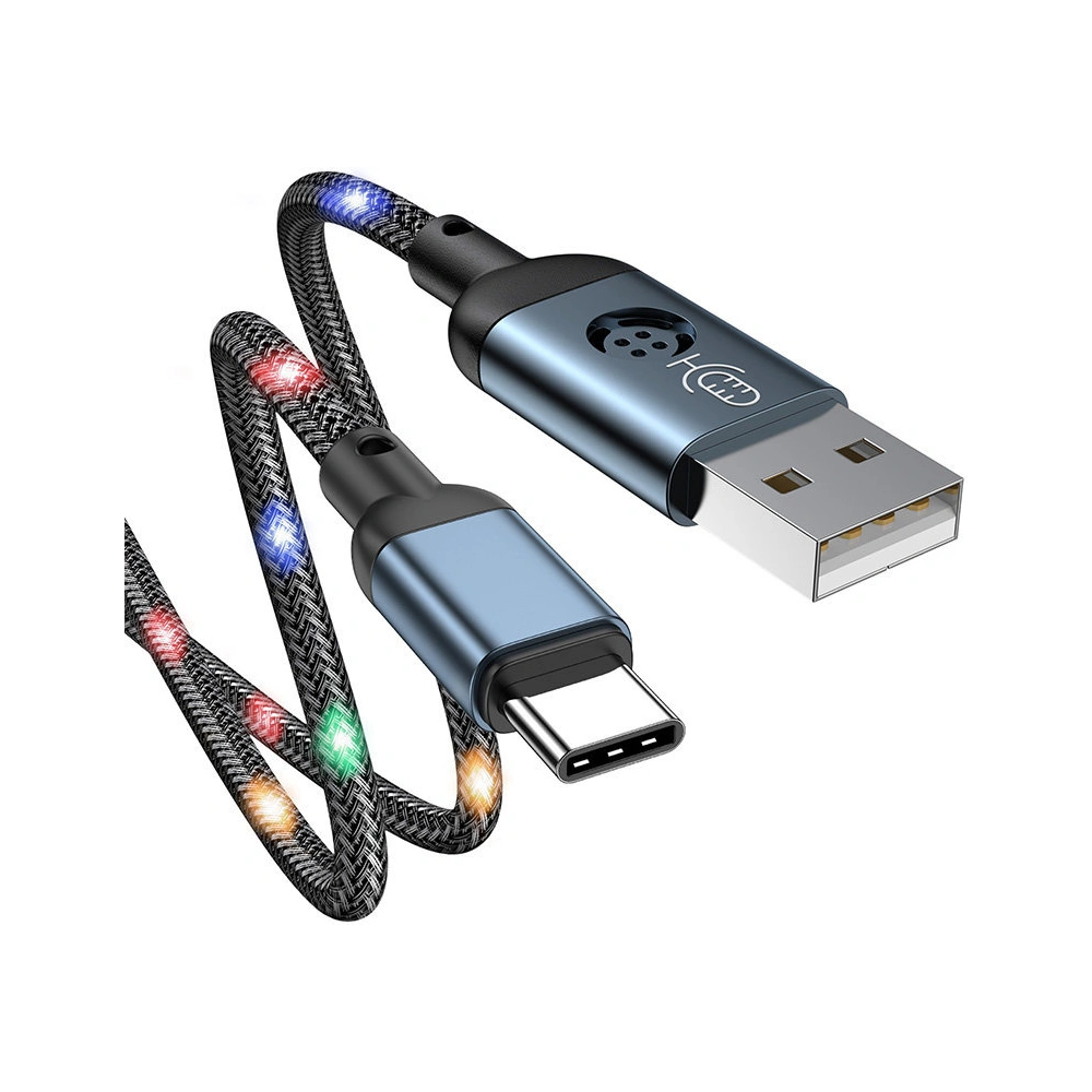 Hurtownia GSM - Kábel Joyroom USB/USB-C audio LED 2,4A 1,2m szürke (S-1230N16) - JYR320 - {ean13} - Hurt