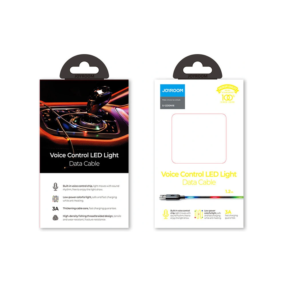 Hurtownia GSM - Kábel Joyroom USB/USB-C audio LED 2,4A 1,2m szürke (S-1230N16) - JYR320 - {ean13} - Hurt