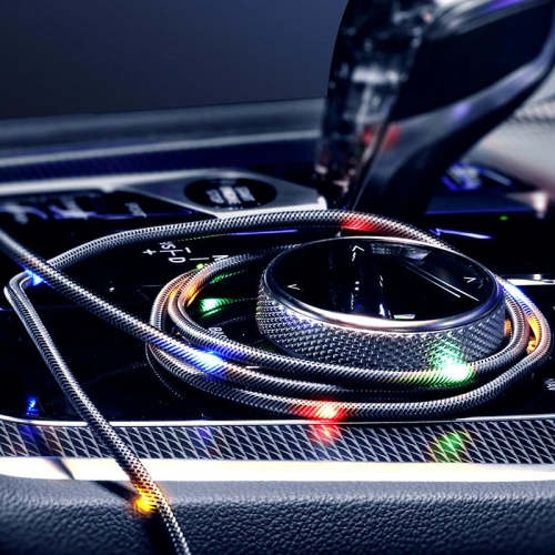 Kabel Joyroom USB/Lightning audio LED 2,4A 1,2m szary (S-1230N16) 