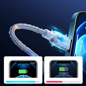 Wholesale Joyroom durable cable USB cable - Lightning with sound-responsive LED backlight 2.4A 1.2m gray (S-1230N16) - JYR321 - {ean13} - Hurt