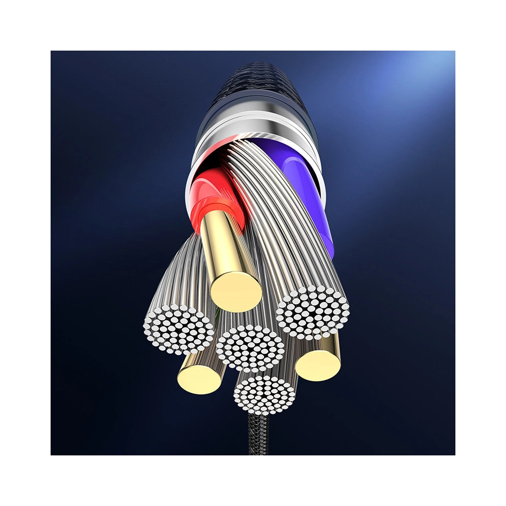 Kábel Joyroom USB/Lightning audio LED 2,4A 1,2m szürke (S-1230N16)