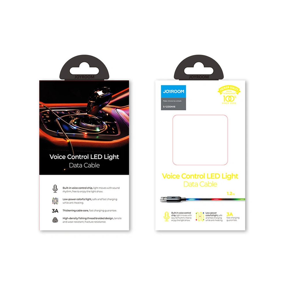 Hurtownia GSM - Kabel Joyroom USB/Lightning Audio LED 2,4A 1,2m grau (S-1230N16) - JYR321 - {ean13} - Hurt