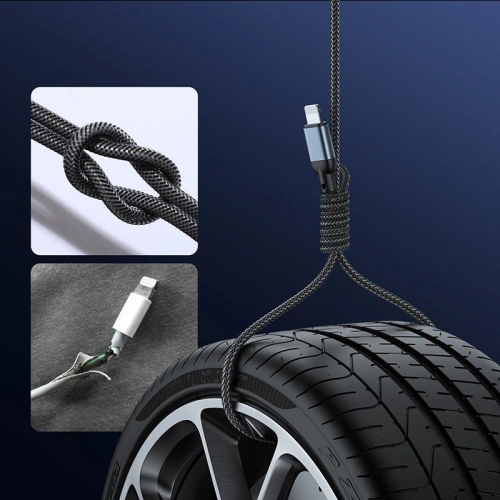 Kabel Joyroom USB/Lightning audio LED 2,4A 1,2m szary (S-1230N16) 