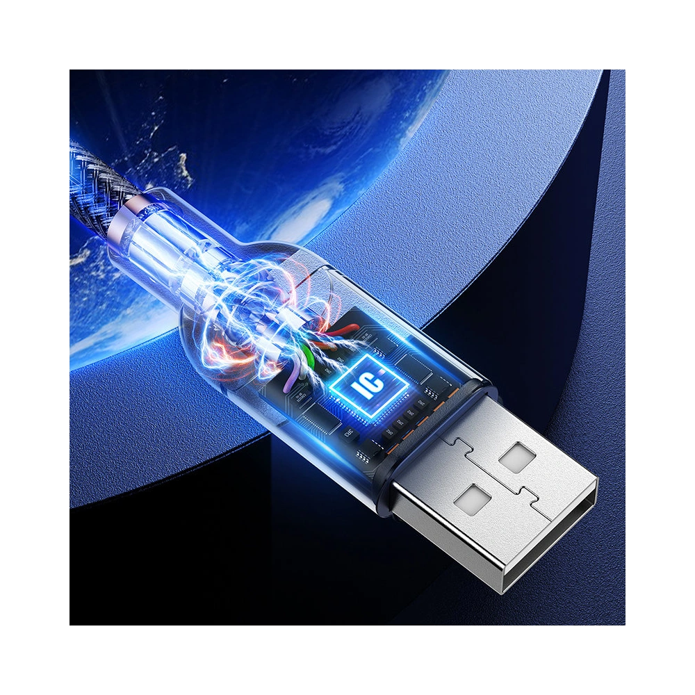 Hurtownia GSM - Kabel Joyroom USB/Lightning Audio LED 2,4A 1,2m grau (S-1230N16) - JYR321 - {ean13} - Hurt