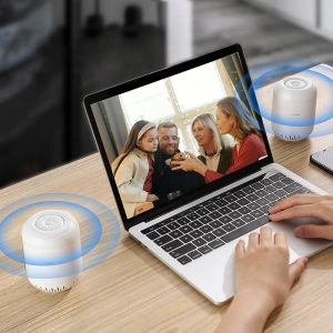 Wholesale Joyroom portable wireless bluetooth speaker 5W 2200mAh white (JR-ML01) - JYR330 - {ean13} - Hurt