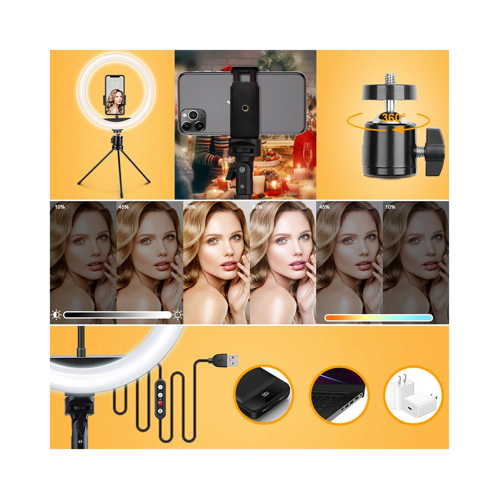 Wholesale Joyroom ring flash lamp tripod kit for recording live selfie phone holder ring light black (JR-ZS233) - JYR337 - {ean13} - Hurt