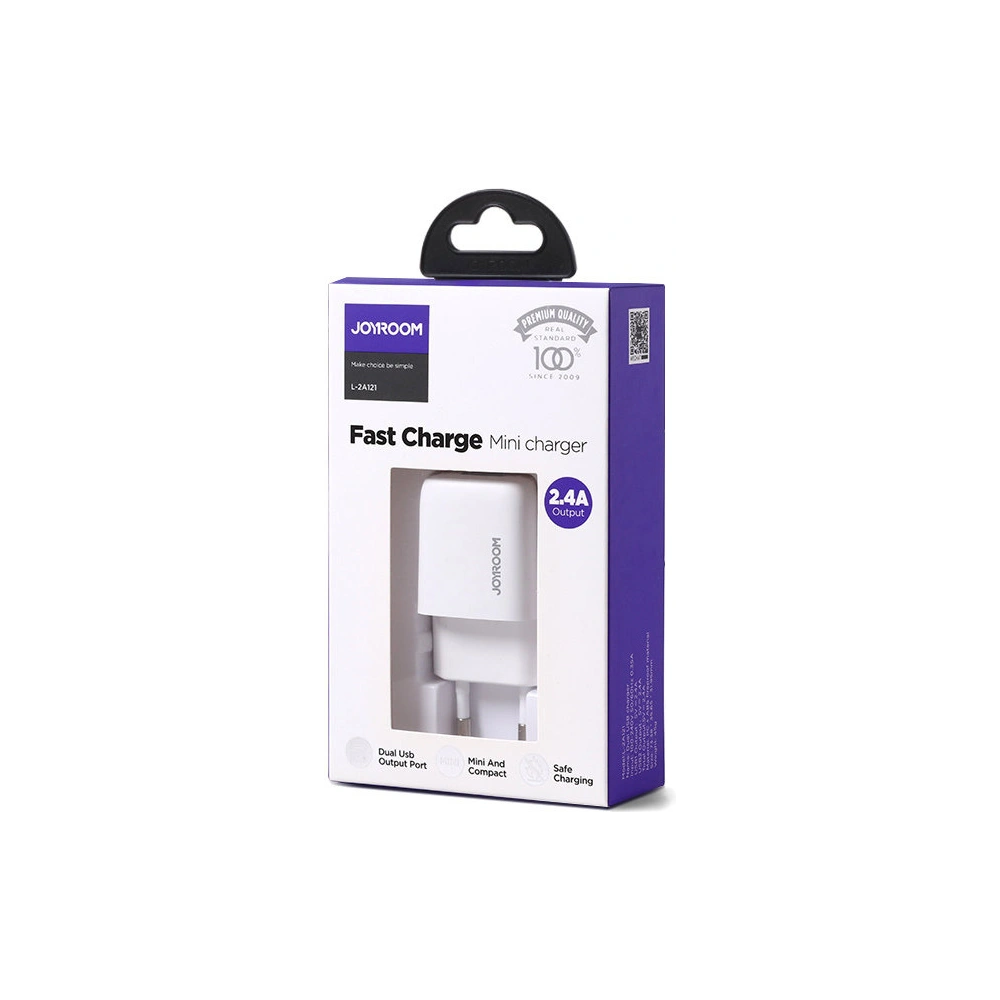 Hurtownia GSM - Hálózati töltő Joyroom 2xUSB 12W 2,4A fehér (L-2A121) - JYR338 - {ean13} - Hurt