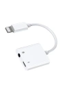 Adapter Joyroom Lightning - Lightning (töltés) / 3,5mm mini jack fehér (S-Y105)