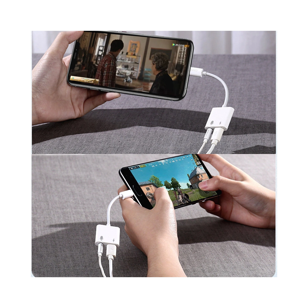 Hurtownia GSM - Adaptér Joyroom Lightning - Lightning (nabíjení) / 3,5mm mini jack bílý (S-Y105) - JYR339 - {ean13} - Hurt