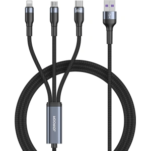 Hurtownia GSM - Kábel Joyroom 3w1 USB-USB-C/microUSB/Lightning 66W 6A 1,2m fekete (S-1260G5) - JYR352 - {ean13} - Hurt