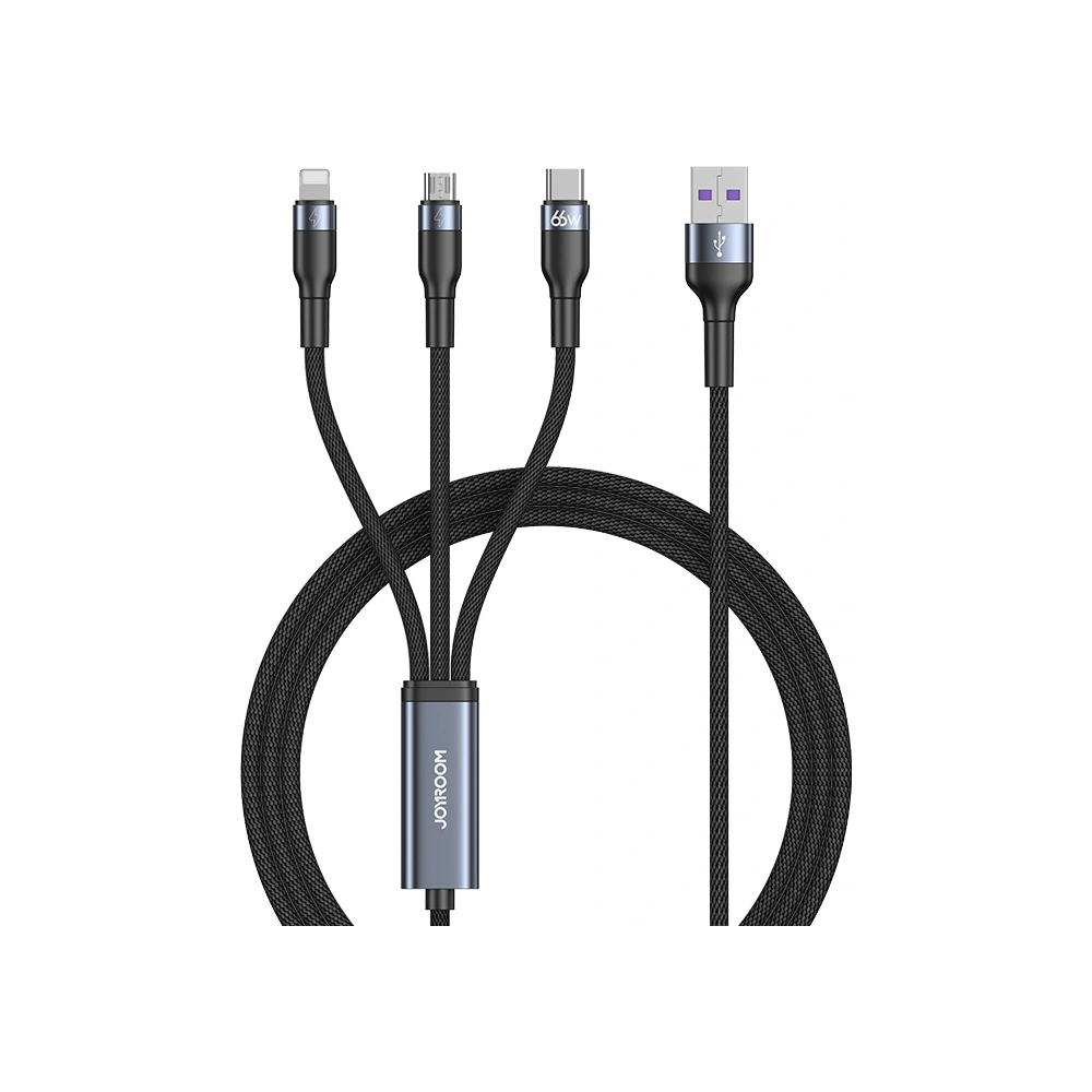 Hurtownia GSM - Kábel Joyroom 3w1 USB-USB-C/microUSB/Lightning 66W 6A 1,2m fekete (S-1260G5) - JYR352 - {ean13} - Hurt