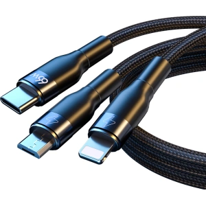 Hurtownia GSM - Kábel Joyroom 3w1 USB-USB-C/microUSB/Lightning 66W 6A 1,2m fekete (S-1260G5) - JYR352 - {ean13} - Hurt