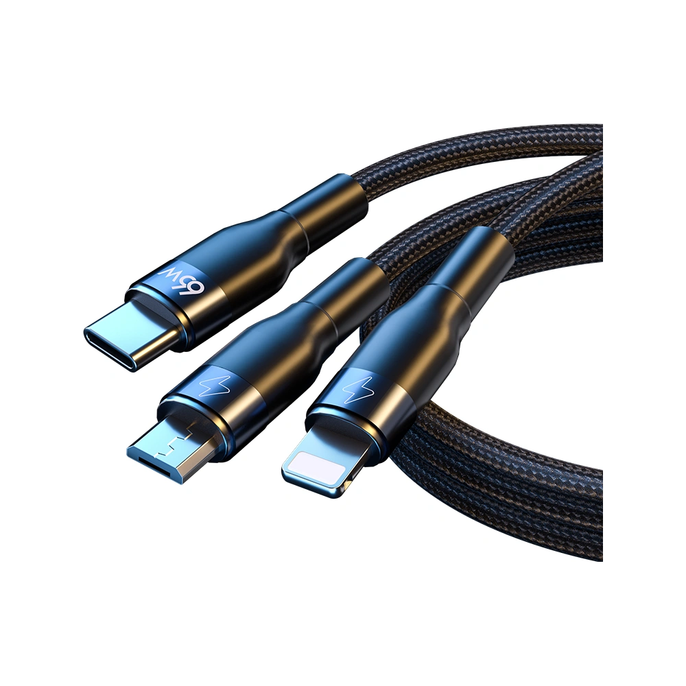 Hurtownia GSM - Kabel Joyroom 3w1 USB-USB-C/microUSB/Lightning 66W 6A 1,2m schwarz (S-1260G5) - JYR352 - {ean13} - Hurt