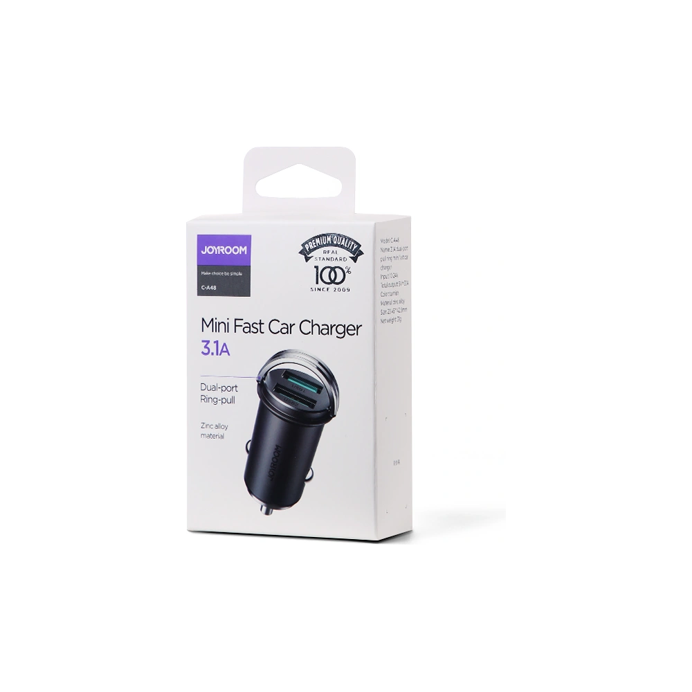 Wholesale Joyroom car charger 2 x USB 15W 3.1A gray (C-A48) - JYR353 - {ean13} - Hurt