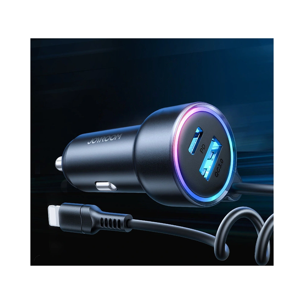 Hurtownia GSM - Auto-Ladegerät Joyroom 3w1 + Lightning-Kabel 1,5 m 45W schwarz (JR-CL08) - JYR359 - {ean13} - Hurt