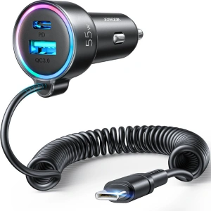 Hurtownia GSM - Autós töltő Joyroom 3w1 + 1,5m USB-C kábel 55W fekete (JR-CL07) - JYR360 - {ean13} - Hurt