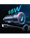Hurtownia GSM - Autós töltő Joyroom 3w1 + 1,5m USB-C kábel 55W fekete (JR-CL07) - JYR360 - {ean13} - Hurt