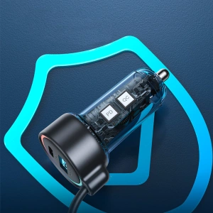 Hurtownia GSM - Autós töltő Joyroom 3w1 + 1,5m USB-C kábel 55W fekete (JR-CL07) - JYR360 - {ean13} - Hurt