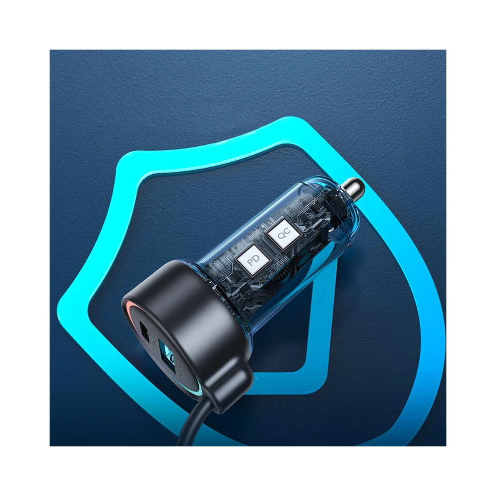 Hurtownia GSM - Autós töltő Joyroom 3w1 + 1,5m USB-C kábel 55W fekete (JR-CL07) - JYR360 - {ean13} - Hurt