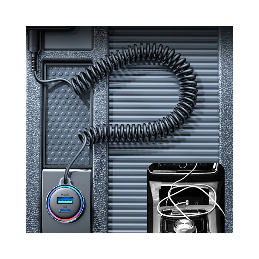 Hurtownia GSM - Autós töltő Joyroom 3w1 + 1,5m USB-C kábel 55W fekete (JR-CL07) - JYR360 - {ean13} - Hurt