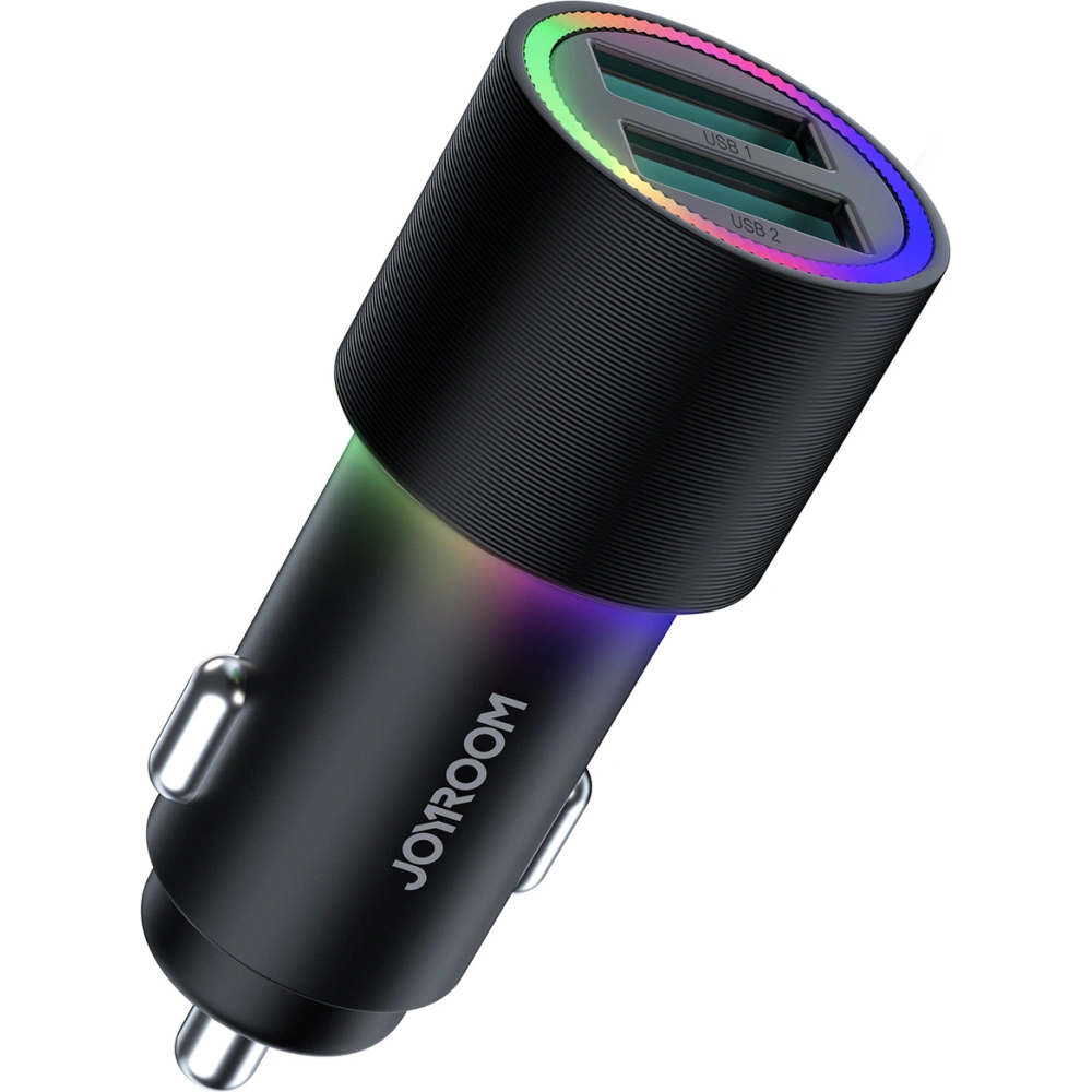 Hurtownia GSM - Încărcător auto Joyroom 2xUSB cu iluminare 24W negru (JR-CL10) - JYR365 - {ean13} - Hurt