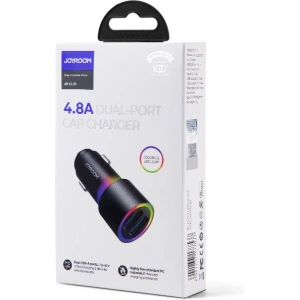 Hurtownia GSM - Autós töltő Joyroom 2xUSB háttérvilágítással 24W fekete (JR-CL10) - JYR365 - {ean13} - Hurt