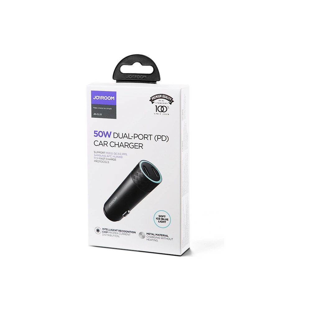 Hurtownia GSM - Autós töltő Joyroom 2xUSB 50W PD, QC, PPS szürke (JR-CL13) - JYR367 - {ean13} - Hurt