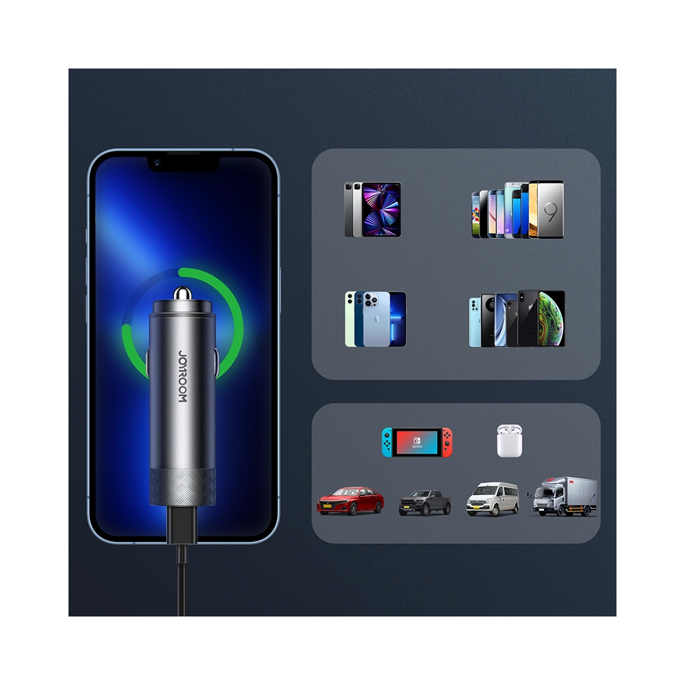 Hurtownia GSM - Încărcător auto Joyroom 2xUSB 50W PD, QC, PPS gri (JR-CL13) - JYR367 - {ean13} - Hurt
