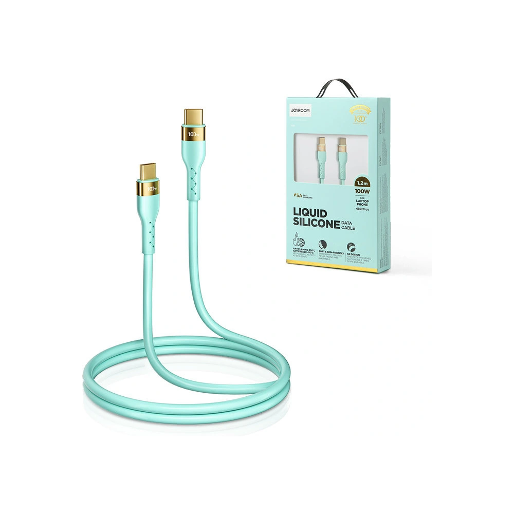 Hurtownia GSM - Kabel Joyroom Flüssigsilikon USB/USB-C PD 100W 1,2m grün (S-1250N18-10) - JYR385 - {ean13} - Hurt