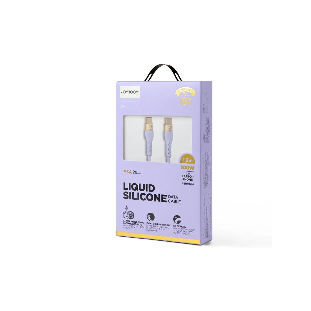 Hurtownia GSM - Kabel Joyroom Liquid Silicone USB/USB-C PD 100W 1,2m fialový (S-1250N18-10) - JYR386 - {ean13} - Hurt