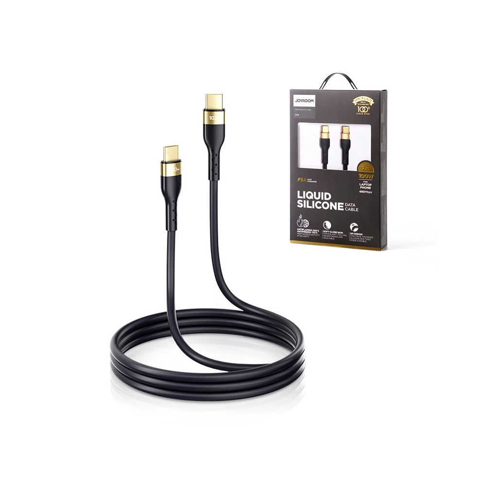 Hurtownia GSM - Kábel Joyroom Liquid Silicone USB/USB-C PD 100W 2m fekete (S-2050N18-10) - JYR388 - {ean13} - Hurt