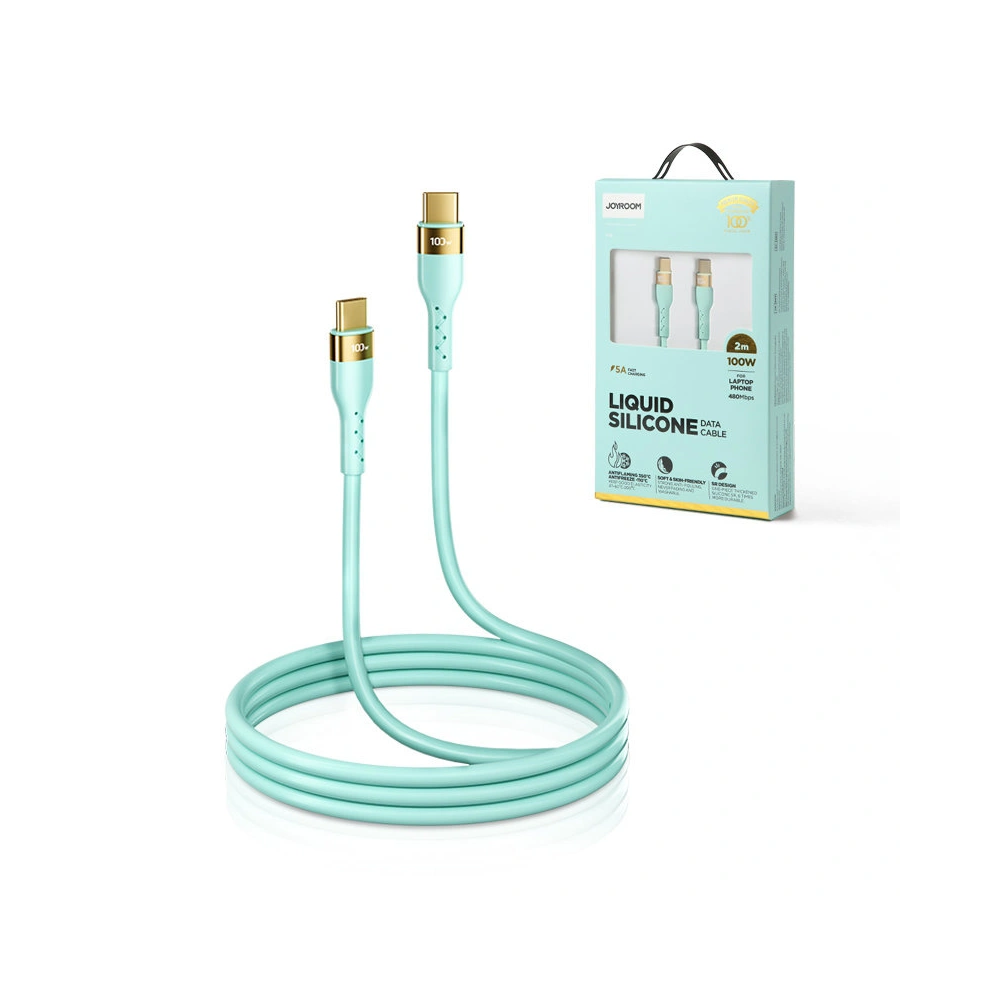 Hurtownia GSM - Kábel Joyroom Liquid Silicone USB/USB-C PD 100W 2m zöld (S-2050N18-10) - JYR389 - {ean13} - Hurt