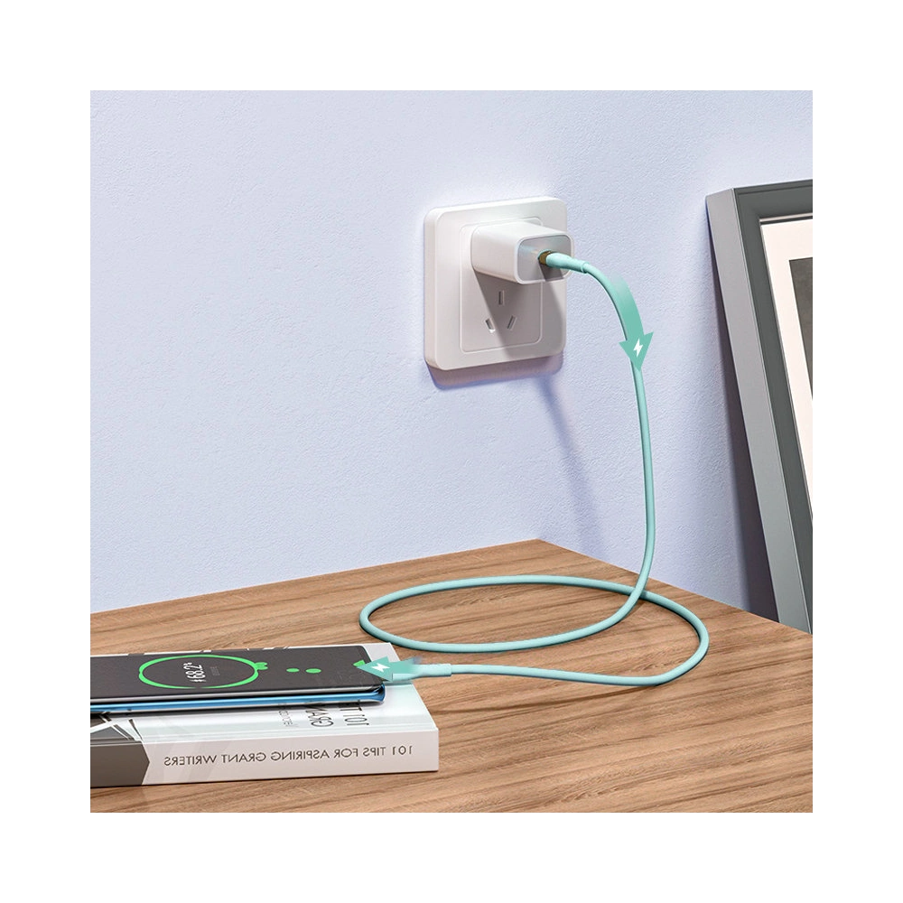 Hurtownia GSM - Kábel Joyroom Liquid Silicone USB/USB-C PD 100W 2m zöld (S-2050N18-10) - JYR389 - {ean13} - Hurt